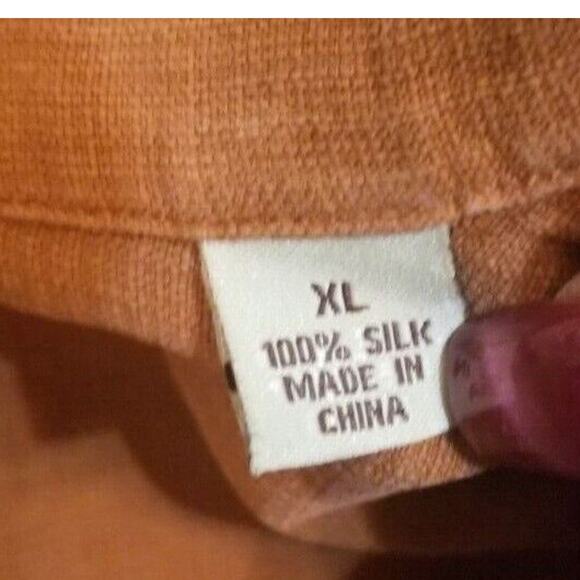 Tommy Bahama 100% Silk Cinnamon Palm Tree Short Sleeve Casual Size XL - Picture 9 of 10